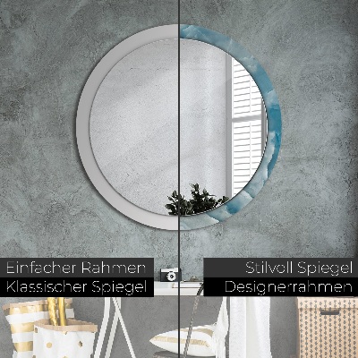 Round mirror print Blue onyx marble