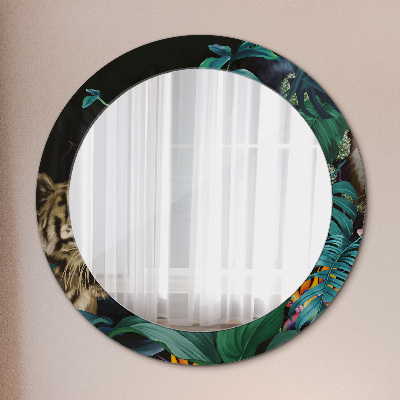 Round mirror decor Jungle forest