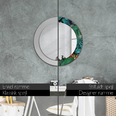 Round mirror decor Jungle forest