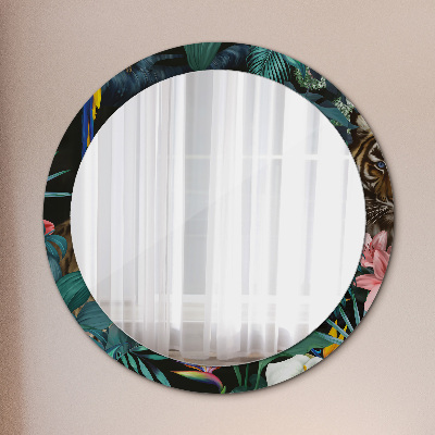 Round mirror decor Jungle forest