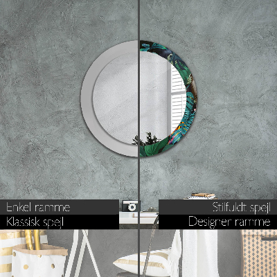 Round mirror decor Jungle forest