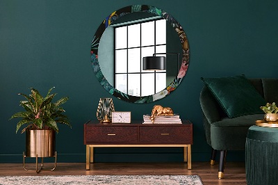 Round mirror decor Jungle forest