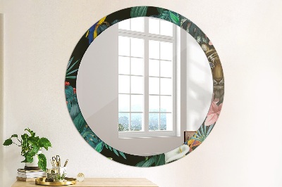 Round mirror decor Jungle forest