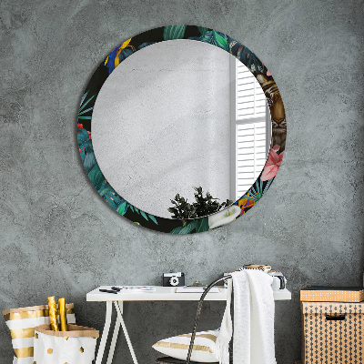 Round mirror decor Jungle forest