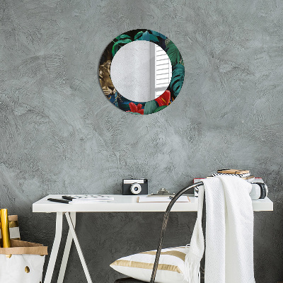 Round mirror decor Jungle forest