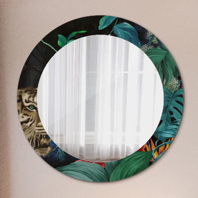 Round mirror decor Jungle forest