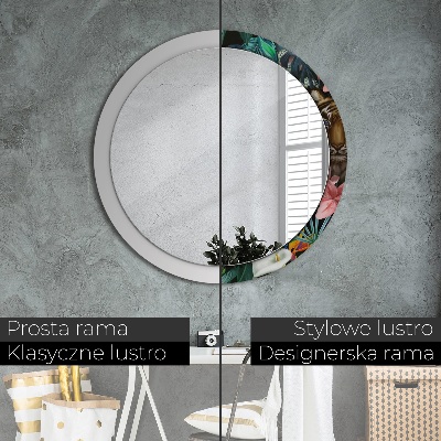 Round mirror decor Jungle forest