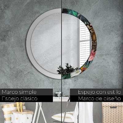 Round mirror decor Jungle forest