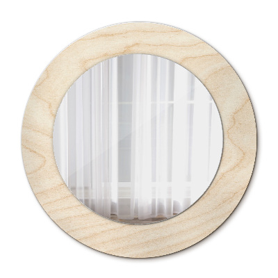 Round mirror decor Wood texture