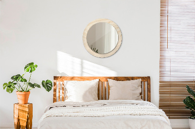 Round mirror decor Wood texture