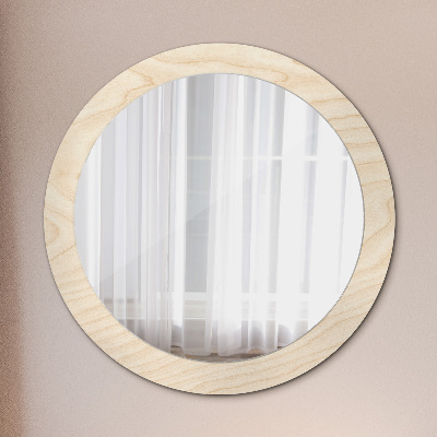 Round mirror decor Wood texture