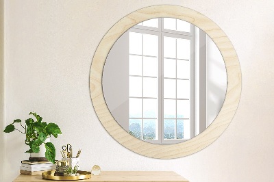 Round mirror decor Wood texture