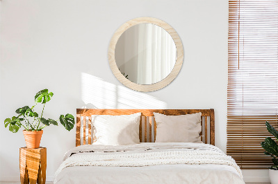 Round mirror decor Wood texture