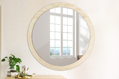 Round mirror decor Wood texture