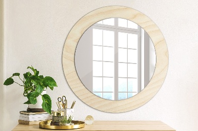 Round mirror decor Wood texture