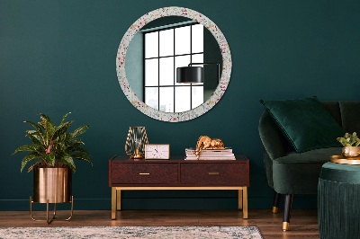 Round mirror decor Wild flowers