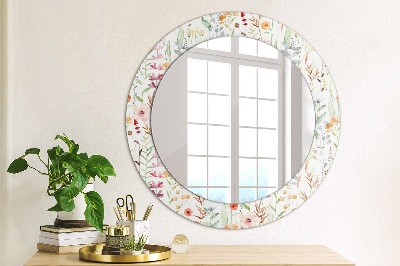 Round mirror decor Wild flowers