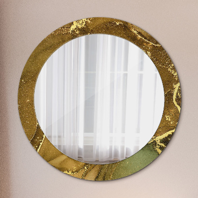 Round mirror decor Metallic swirls