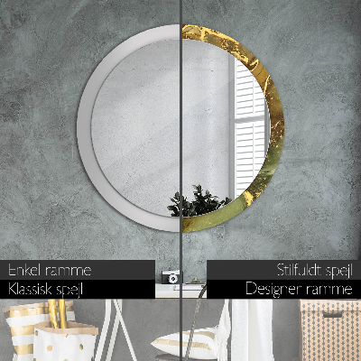 Round mirror decor Metallic swirls