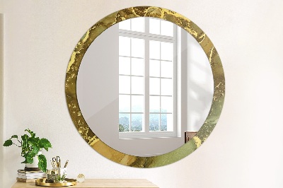 Round mirror decor Metallic swirls