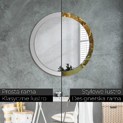 Round mirror decor Metallic swirls