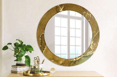 Round mirror decor Metallic swirls