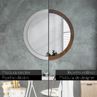 Round decorative wall mirror Metallic rustic