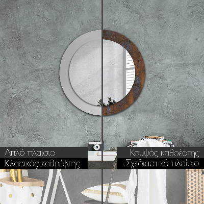 Round decorative wall mirror Metallic rustic