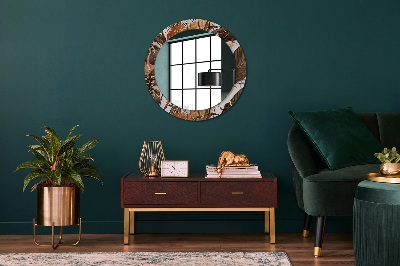 Round decorative wall mirror Palm leaves