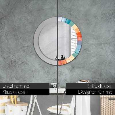 Round decorative wall mirror Radial concentric stripes