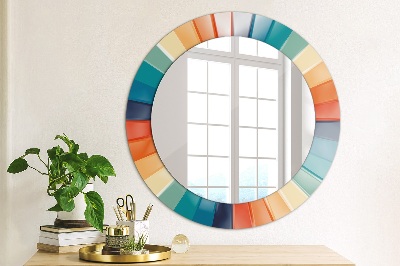 Round decorative wall mirror Radial concentric stripes