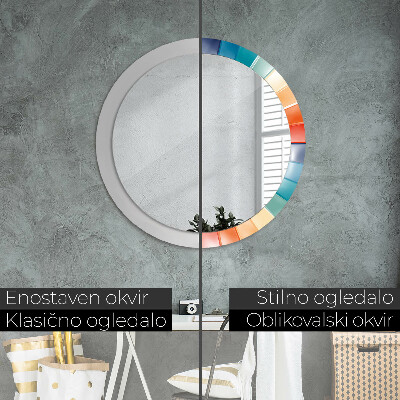 Round decorative wall mirror Radial concentric stripes