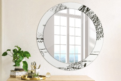 Round decorative wall mirror Graffiti pattern