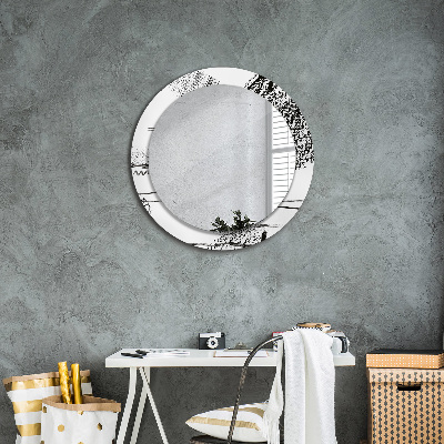 Round decorative wall mirror Graffiti pattern