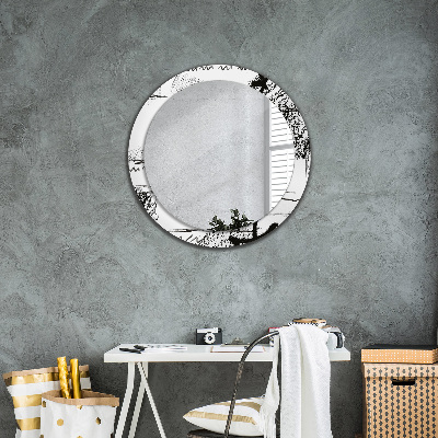 Round decorative wall mirror Graffiti pattern