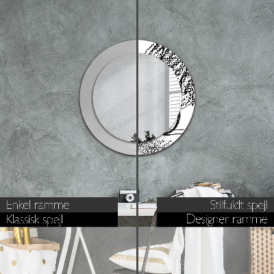 Round decorative wall mirror Graffiti pattern