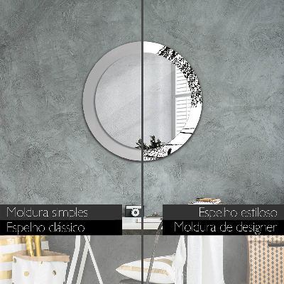 Round decorative wall mirror Graffiti pattern