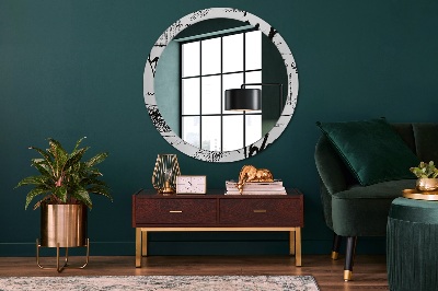 Round decorative wall mirror Graffiti pattern