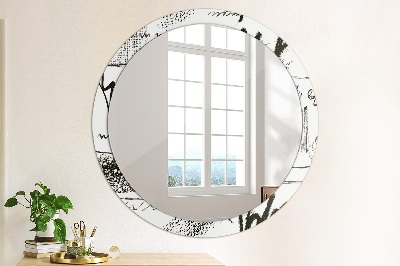 Round decorative wall mirror Graffiti pattern