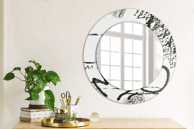 Round decorative wall mirror Graffiti pattern