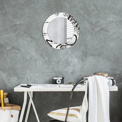 Round decorative wall mirror Graffiti pattern