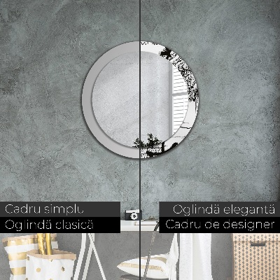 Round decorative wall mirror Graffiti pattern