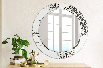 Round decorative wall mirror Graffiti pattern