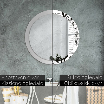 Round decorative wall mirror Graffiti pattern