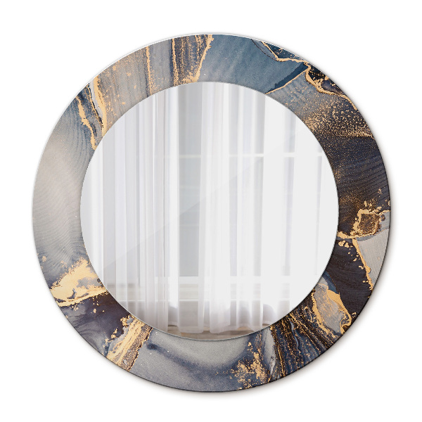 Round decorative wall mirror Abstract fluid