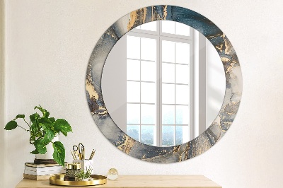 Round decorative wall mirror Abstract fluid