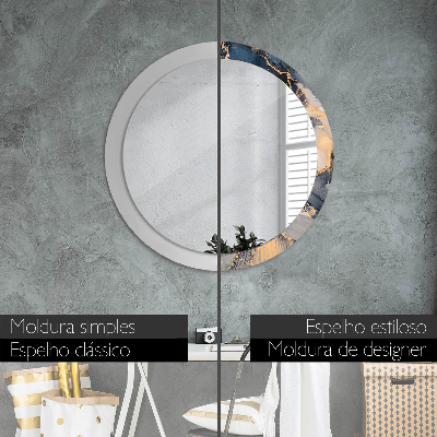 Round decorative wall mirror Abstract fluid