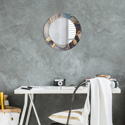 Round decorative wall mirror Abstract fluid