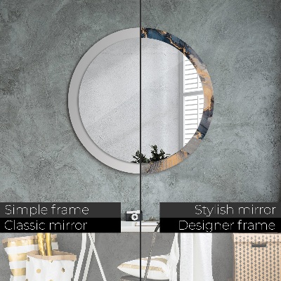 Round decorative wall mirror Abstract fluid