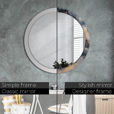 Round decorative wall mirror Abstract fluid